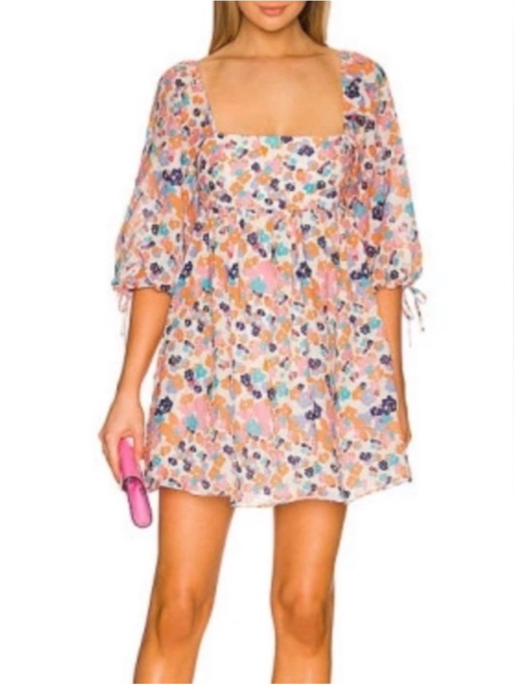 Amanda Uprichard Babydoll Puffy Sleeve Dress